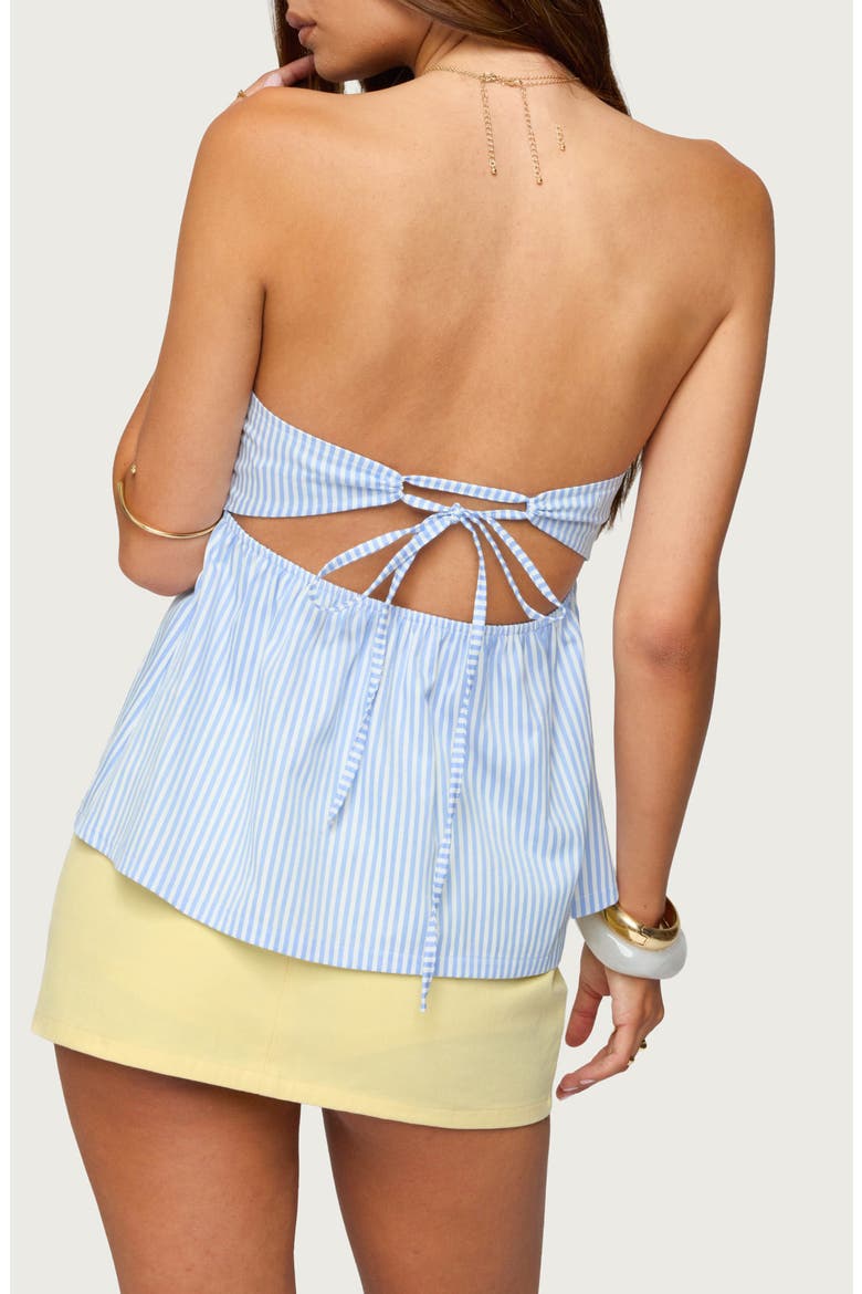 Maddie Stripe Strapless Babydoll Camisole, Alternate, color, LIGHT-BLUE