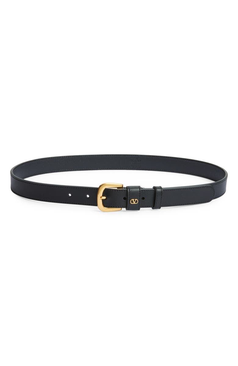 Valentino Garavani VLOGO Signature Leather Belt, Main, color, Nero