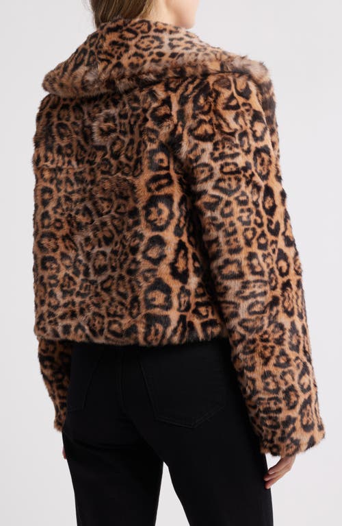 Nikki Lund Liza Leopard Print Faux Fur Jacket In Leopard