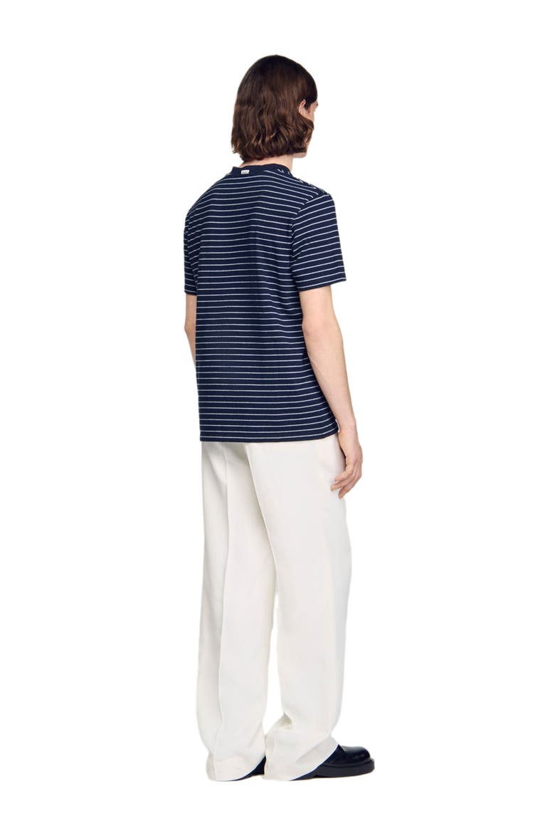 Striped T-shirt, Alternate, color, Marine / blanc
