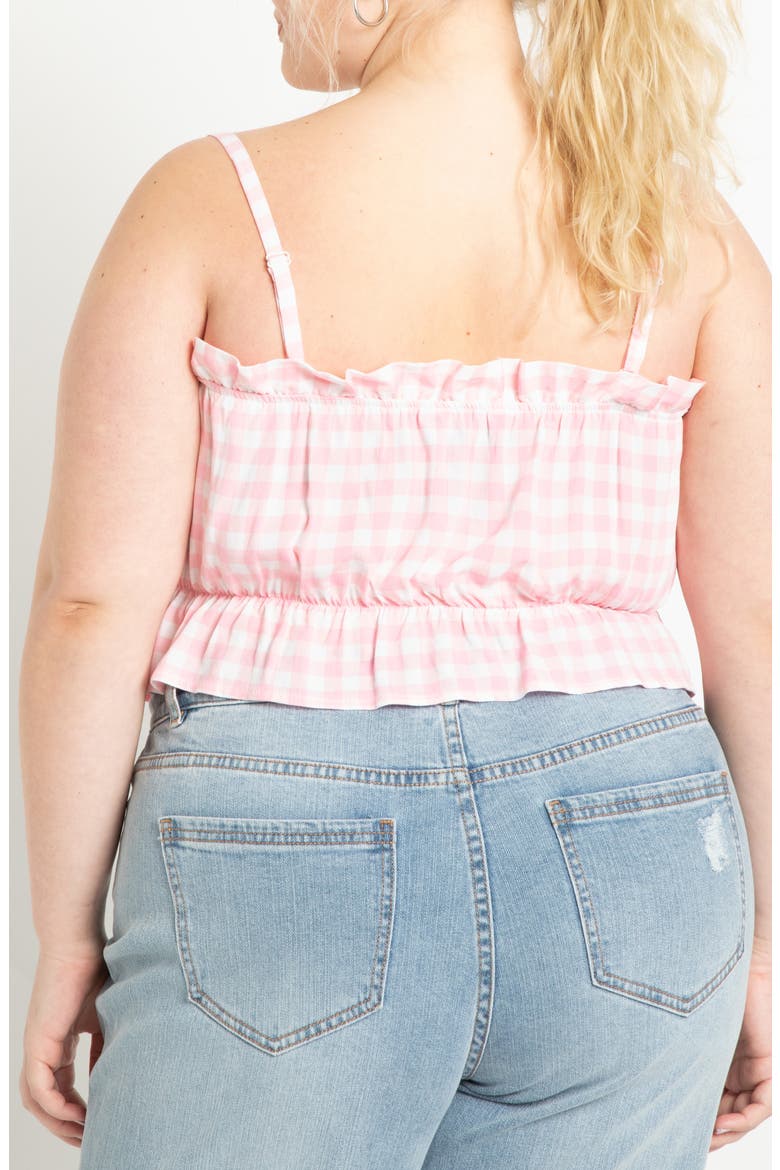 Ruffle Gingham Crop Top, Alternate, color, CHECK IT OUT FIJI FLOWER