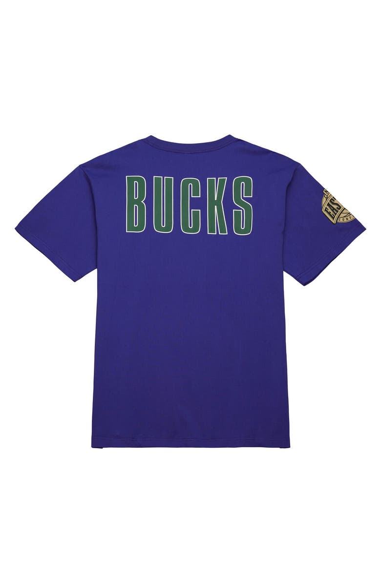 Mitchell & Ness Men's Mitchell & Ness Purple Milwaukee Bucks Hardwood Classics Team OG 2.0 Premium Vintage Logo T-Shirt, Alternate, color, 
