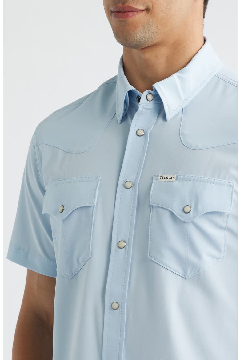 Performance Western Short Sleeve Button-Up Shirt, Alternate, color, SKY