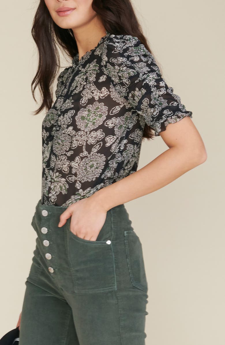 Veronica Beard Natuka Floral Print Silk Blouse, Alternate, color, 