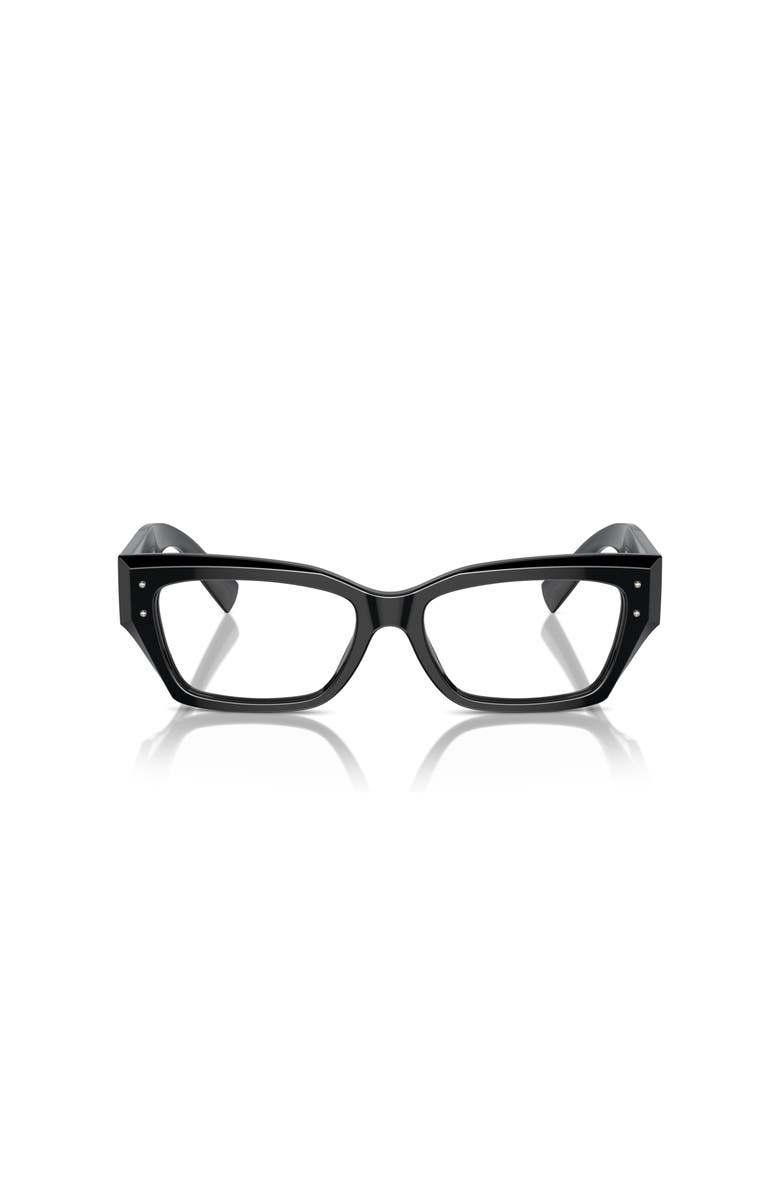 Dolce&Gabbana 51mm Rectangle optical glasses, Alternate, color, Black