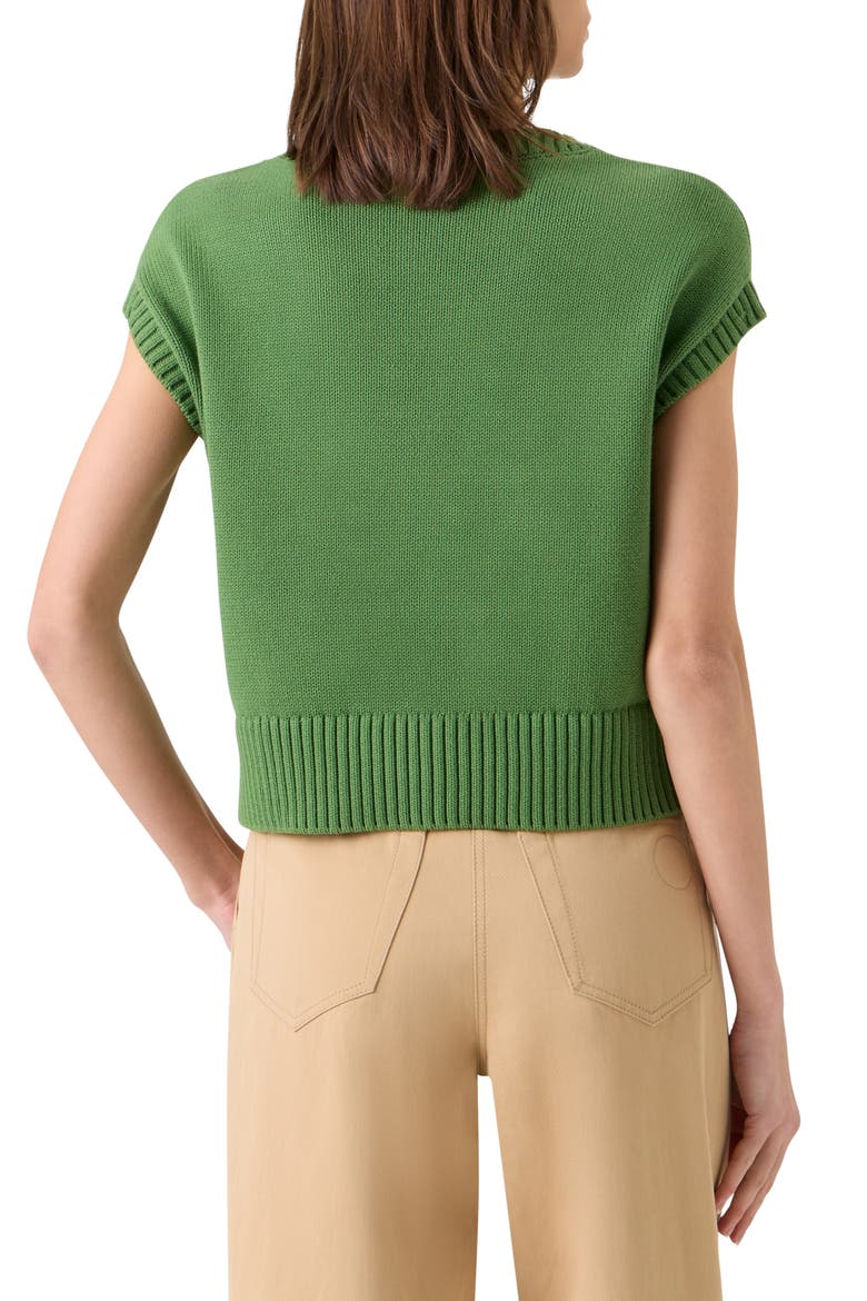 Papercut Flower Intarsia Cotton Sweater, Alternate, color, GREEN TEA-CREAM-OLIVE