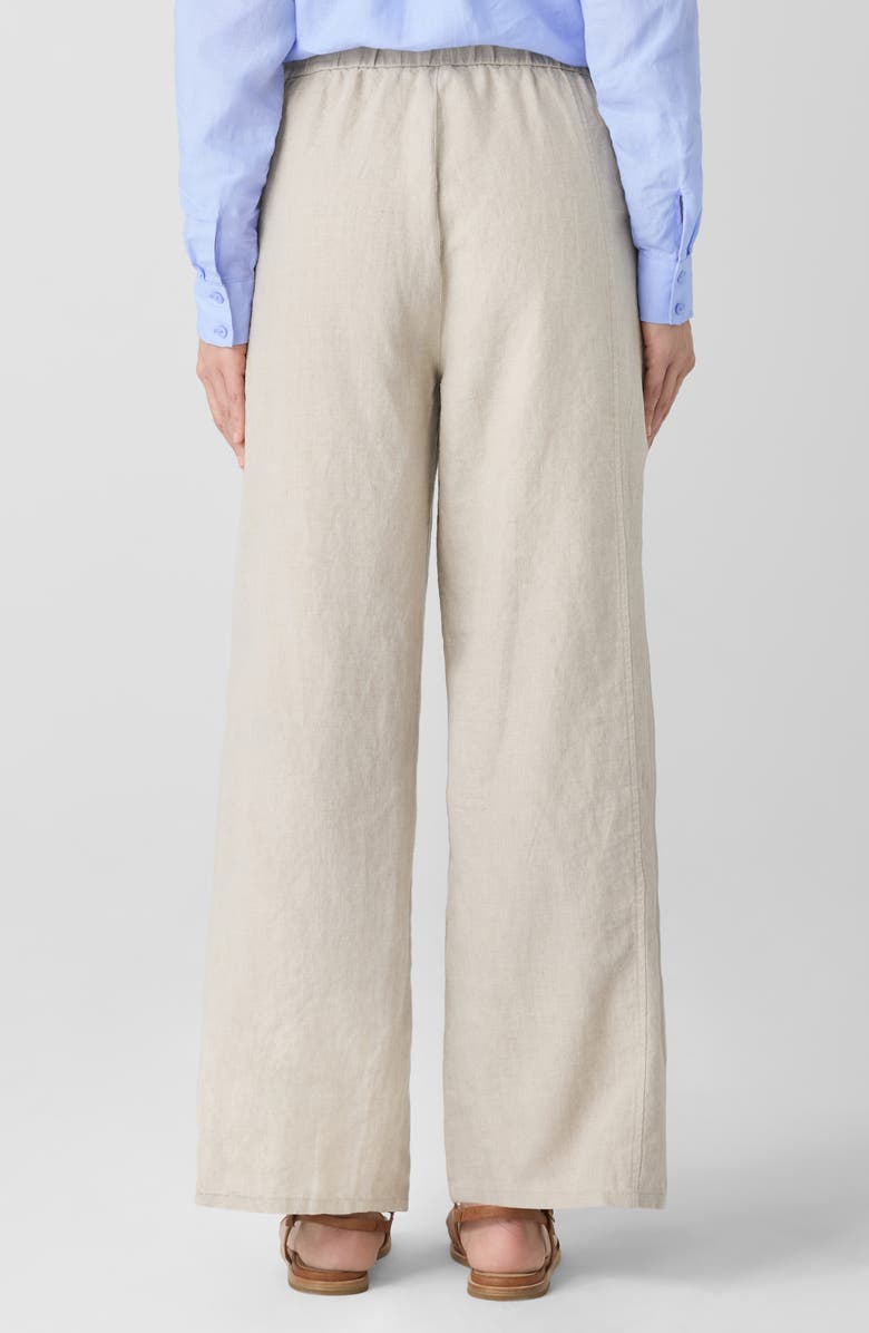 Eileen Fisher Wide Leg Organic Linen Ankle Pants, Alternate, color, Undyed Natural