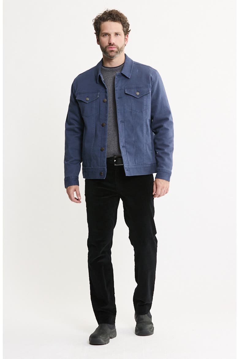 Lined Bull Denim Trucker Jacket, Alternate, color, NAVY
