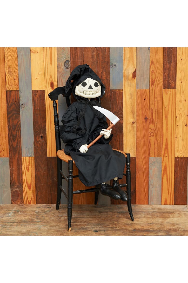 Dunstan Grim Reaper Halloween Art Doll Figurine, Alternate, color, Black