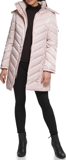 Kenneth Cole New York Faux Fur Trim Longline Puffer Jacket Nordstromrack