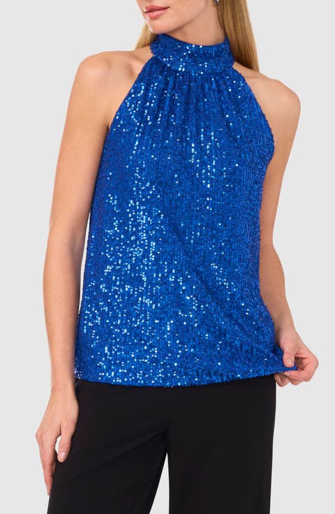 Halter Neck Sequin Top