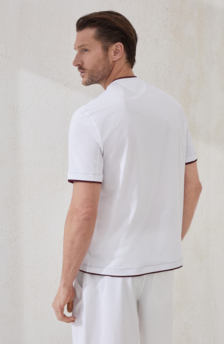 Brunello Cucinelli T-shirt with faux-layering, Alternate, color, White