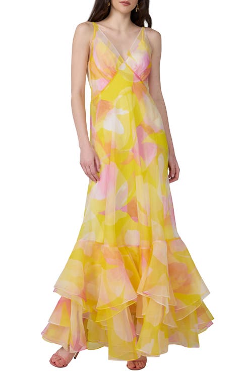 Astra Abstract Floral Cotton & Silk Gown