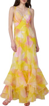 Diane von Furstenberg Astra Abstract Floral Cotton & Silk Gown