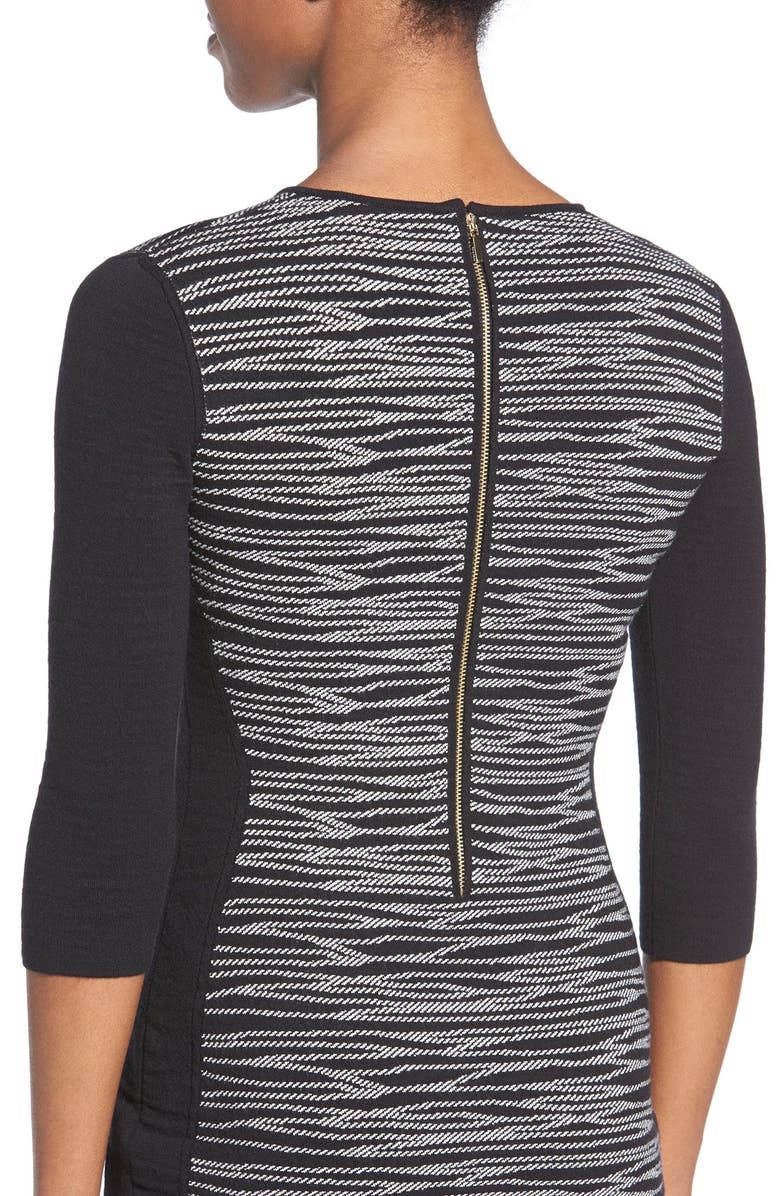 BOSS 'Femila' Fitted Jacquard Knit Dress, Alternate, color, 