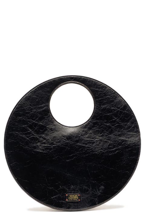 Juno Round Crinkled Leather Crossbody Bag