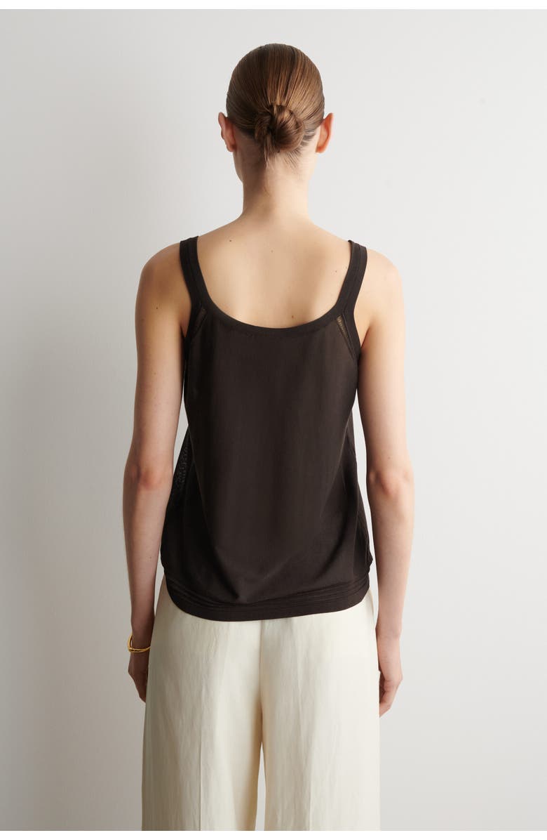 COS Open-knit Detail Tank Top, Alternate, color, Brown