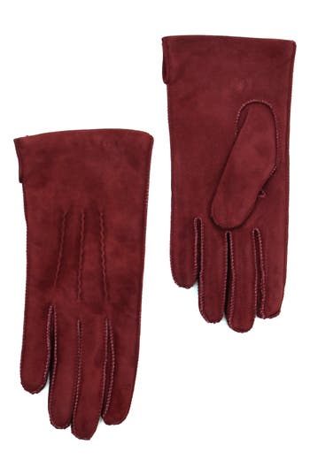 Portolano Suede Gloves In Red