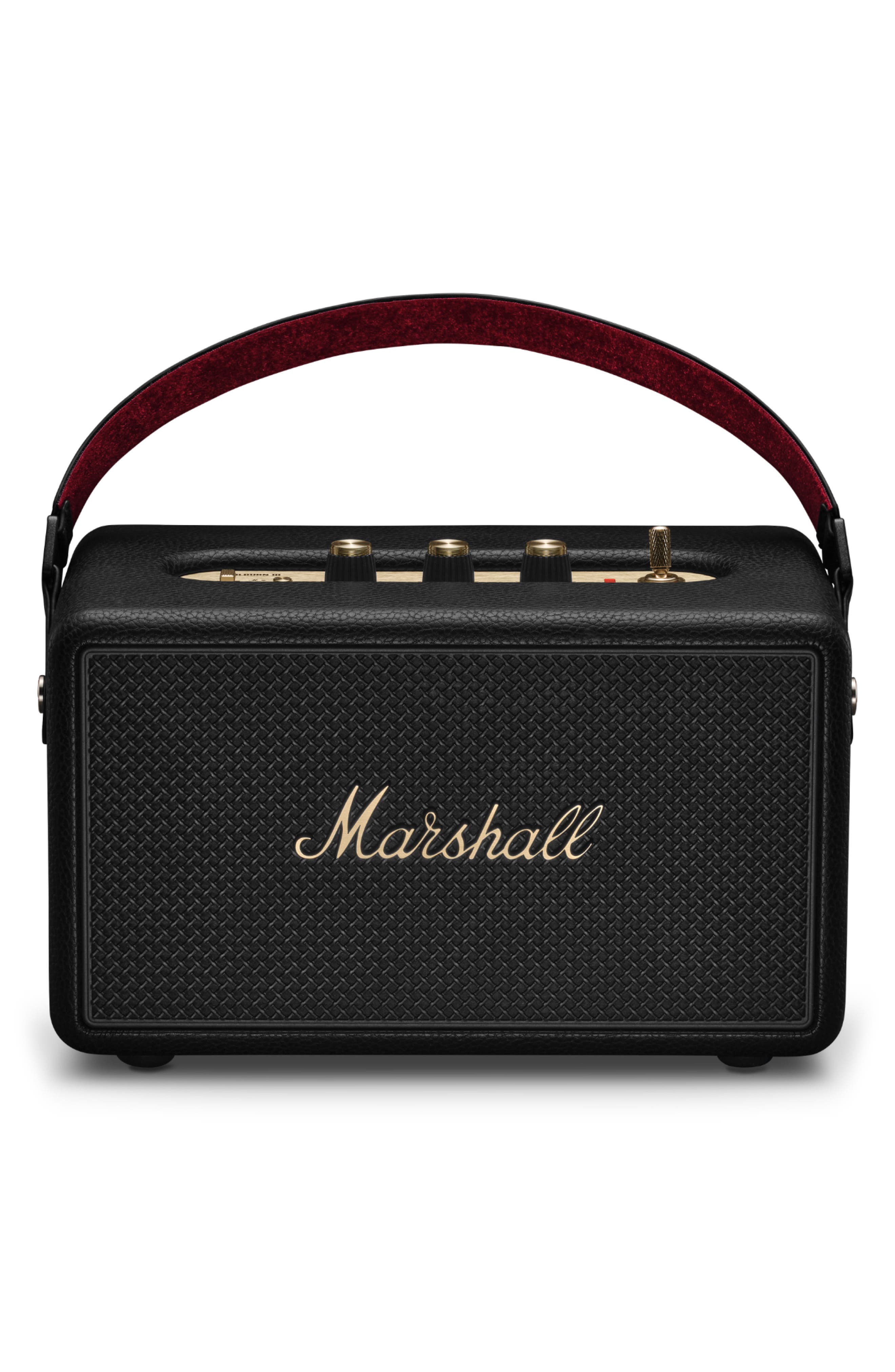 Marshall Kilburn III Portable Bluetooth® Speaker in Black And Brass at Nordstrom