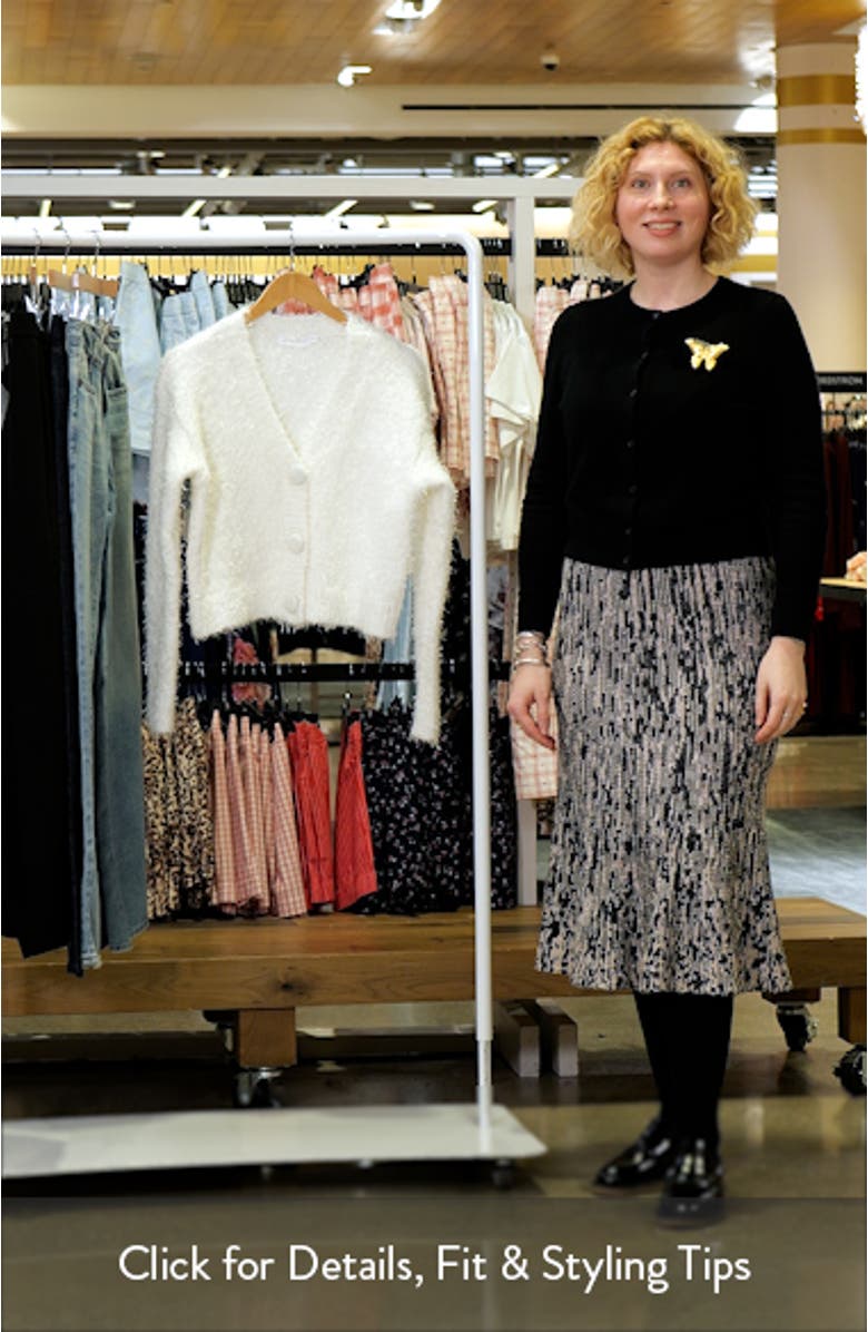 Fuzzy V-Neck Cardigan, sales video thumbnail