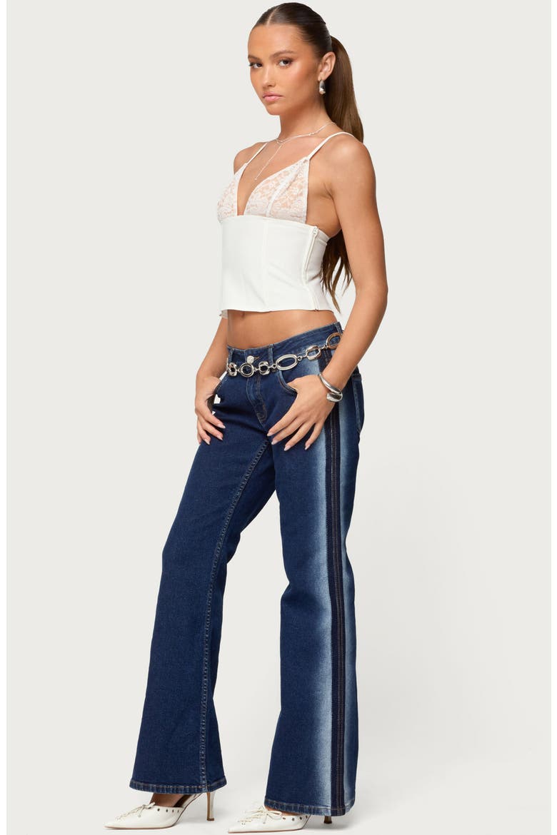 Keesha Lacey Boned Crop Camisole, Alternate, color, WHITE