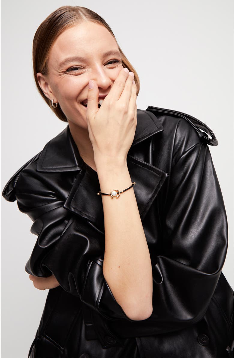 UNODE50 Black Cord Pearl Bracelet, Alternate, color, 