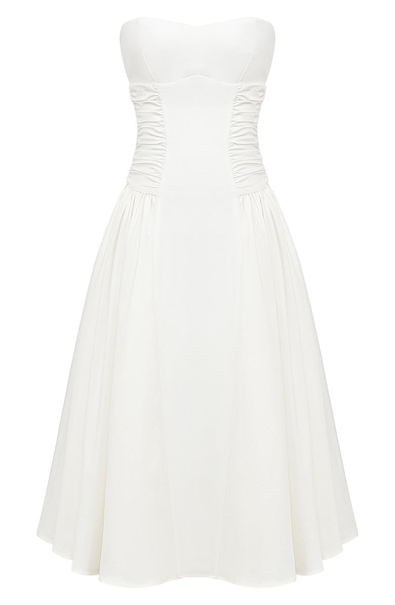 HOUSE OF CB Georgiana Strapless Stretch Cotton Fit & Flare Dress, Alternate, color, 