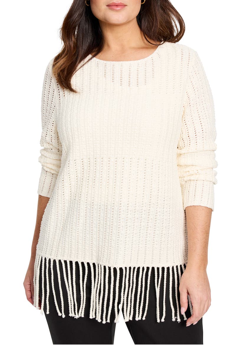 Beach Walk Open Stitch Fringe Sweater, Main, color, CLASSIC CREAM