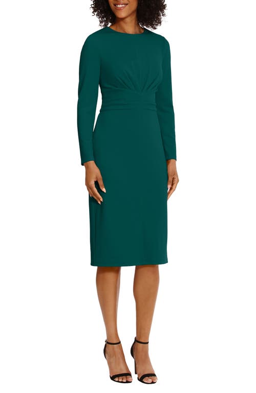 Maggy London Long Sleeve Sheath Dress In Green