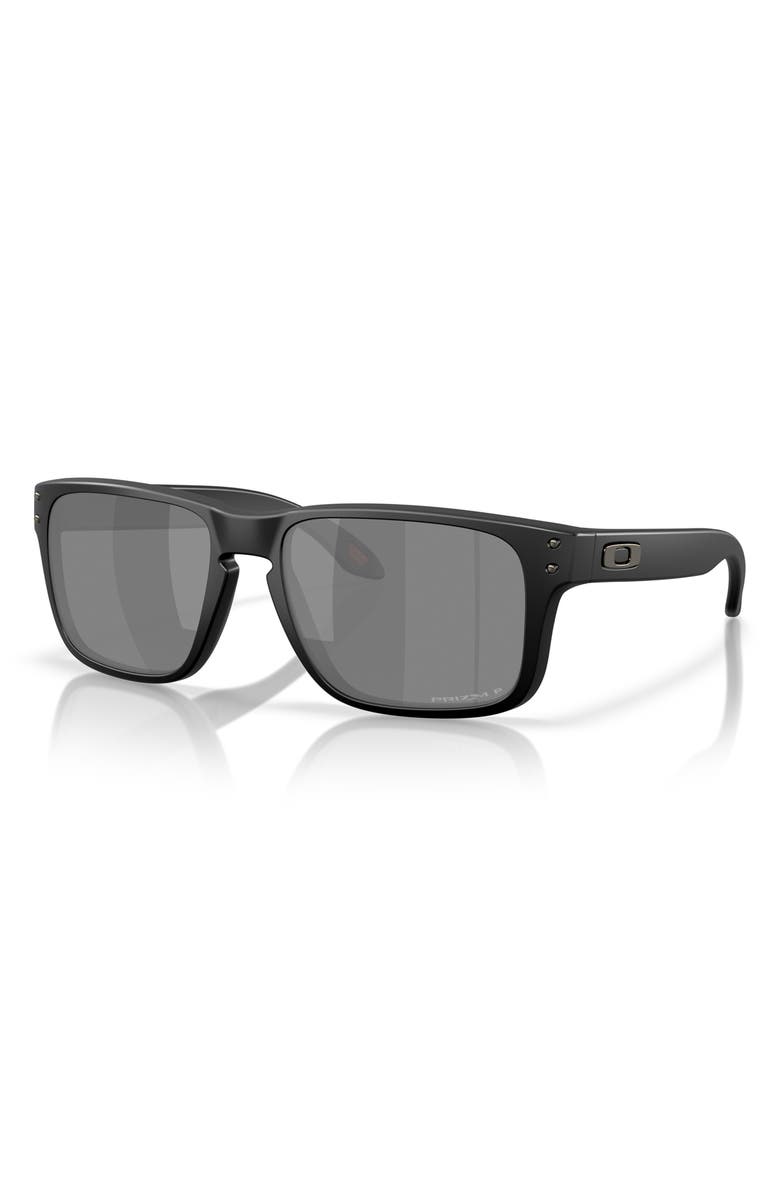 Oakley Holbrook S 53mm Polarized Square Sunglasses, Alternate, color, Matte Black / Prizm