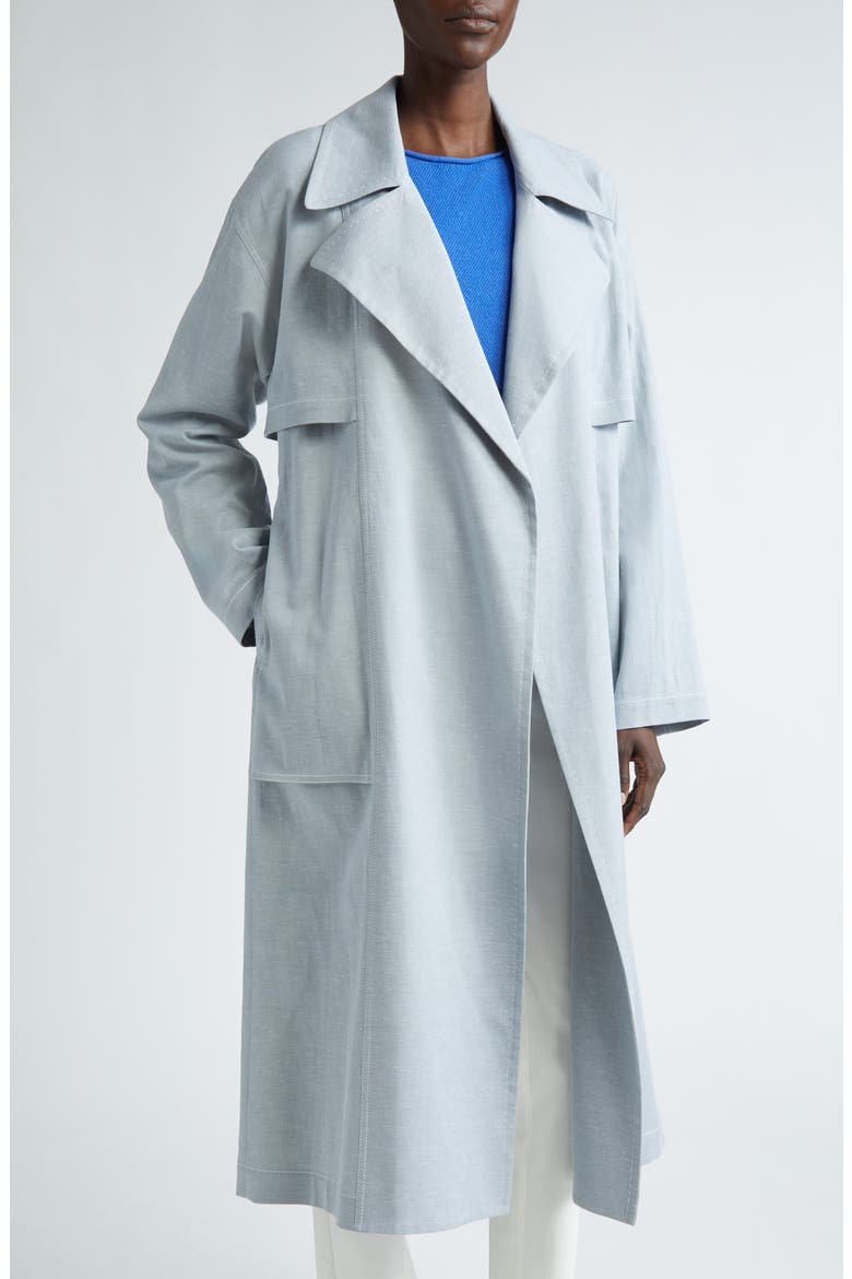 Oversize Belted Trench Coat, Alternate, color, ATLAS MELANGE