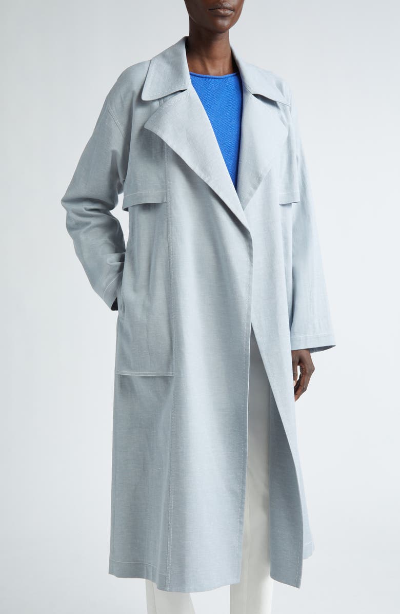 Lafayette 148 New York Oversize Belted Trench Coat, Alternate, color, Atlas Melange