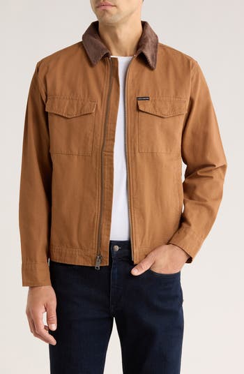 Corduroy Collar Cotton Canvas Work Jacket