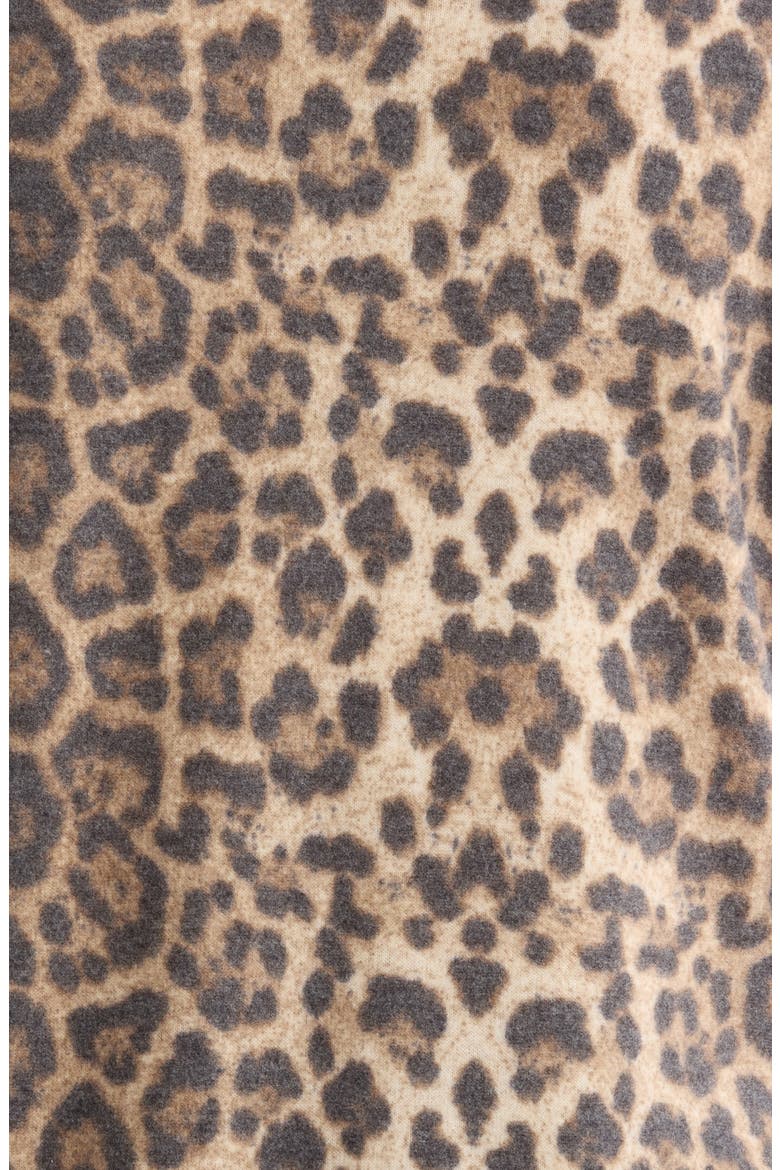 Leopard Print Hacci Knit Cowl Neck Tunic, Alternate, color, TAUPE/ BROWN