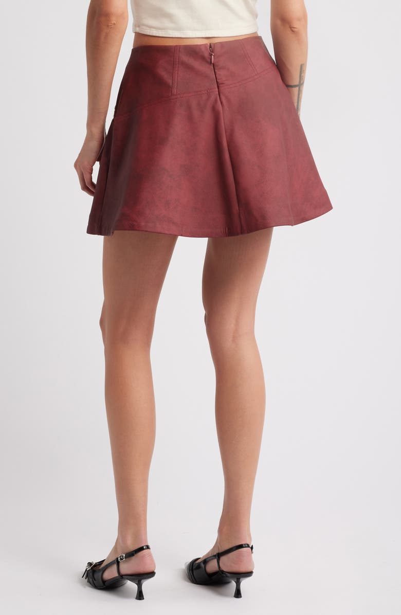 Mistress Rocks Faux Leather Miniskirt, Alternate, color, Cherry