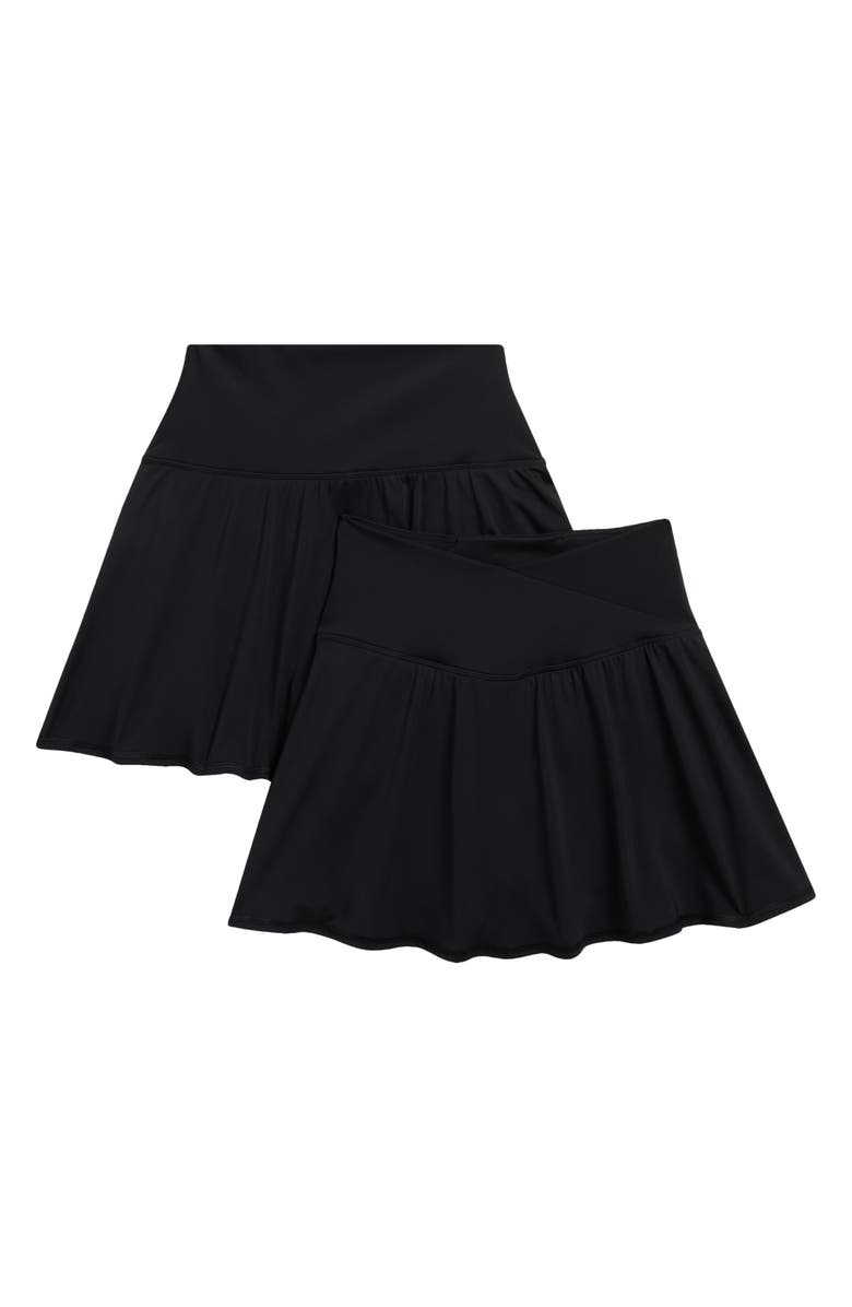 90 DEGREE BY REFLEX Pack of 2 Airlux Crossfire Skirt, Main, color, Black/ Black