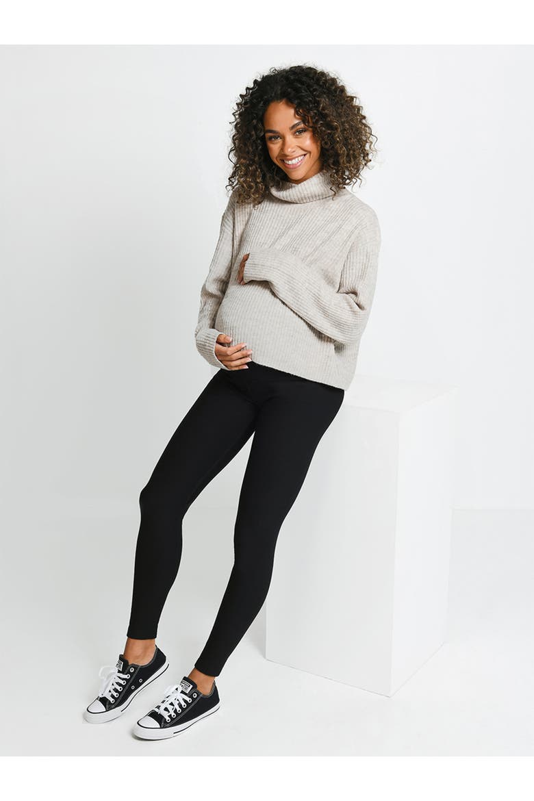 Maternity Regular Winter Leggings, Alternate, color, Black