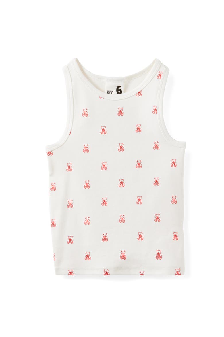 Kid's Fitted Essential Racer Back Tank, Main, color, Vanilla Teddy Yardage