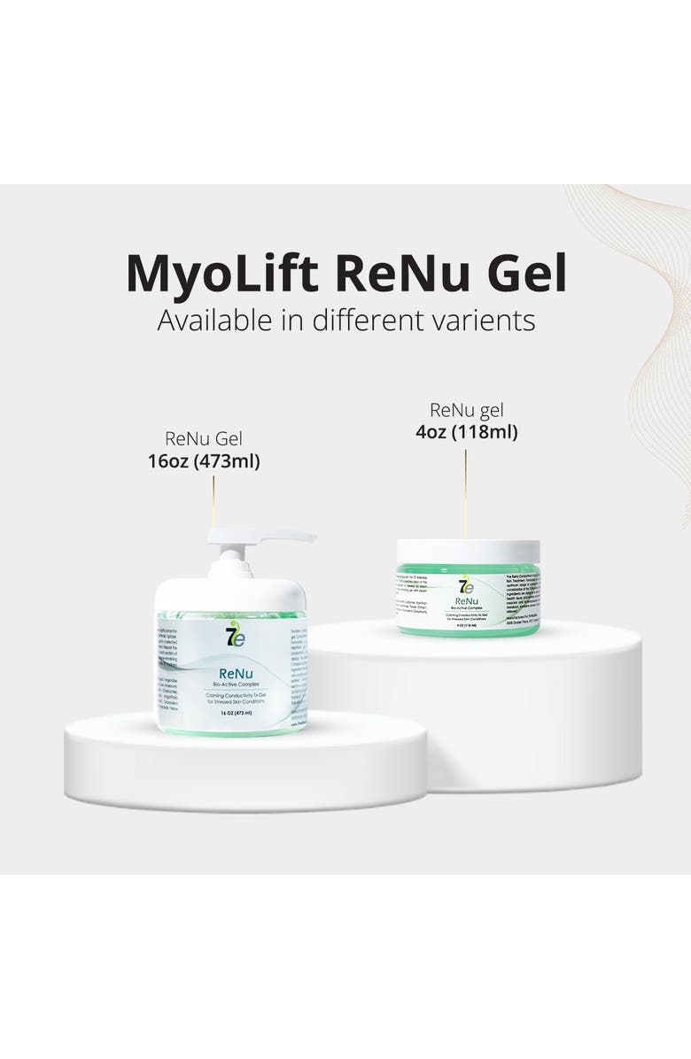 7e Wellness Myolift ReNu Conductive Gel with Bio-Active Complex, Alternate, color, Green 4Oz