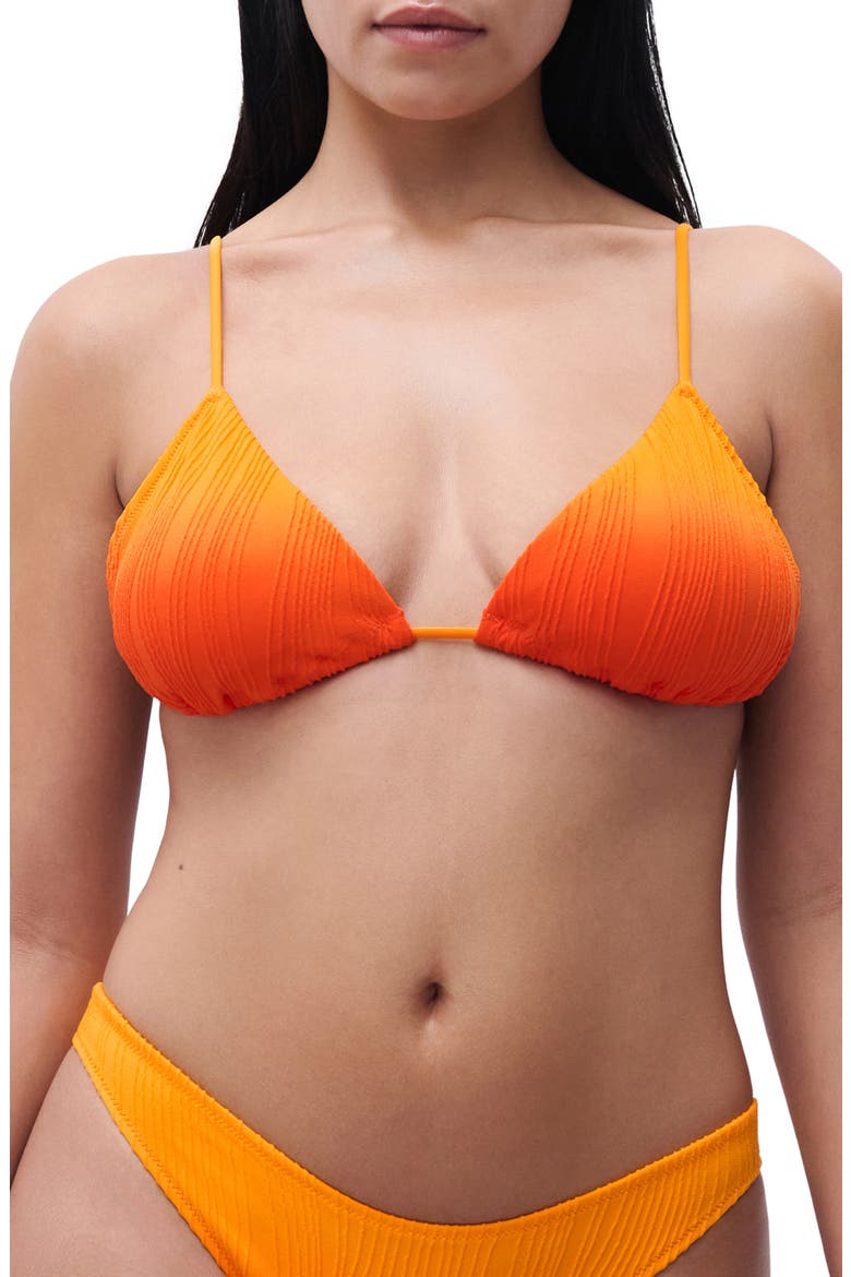 Jacquard Triangle Bikini Top, Main, color, SUNRISE TIE-DYE