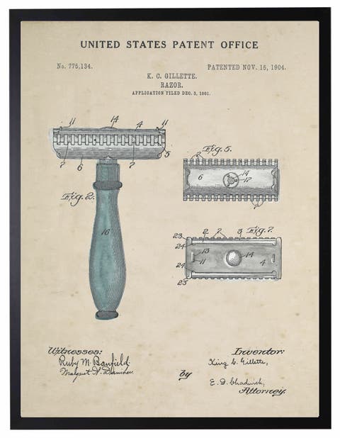 Razor Patent in Black Frame