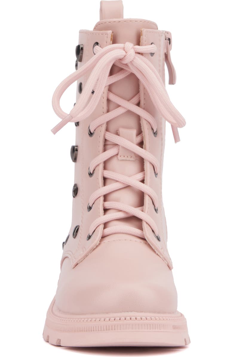 OLIVIA MILLER Kids' Astro Stud Combat Boot, Alternate, color, Blush