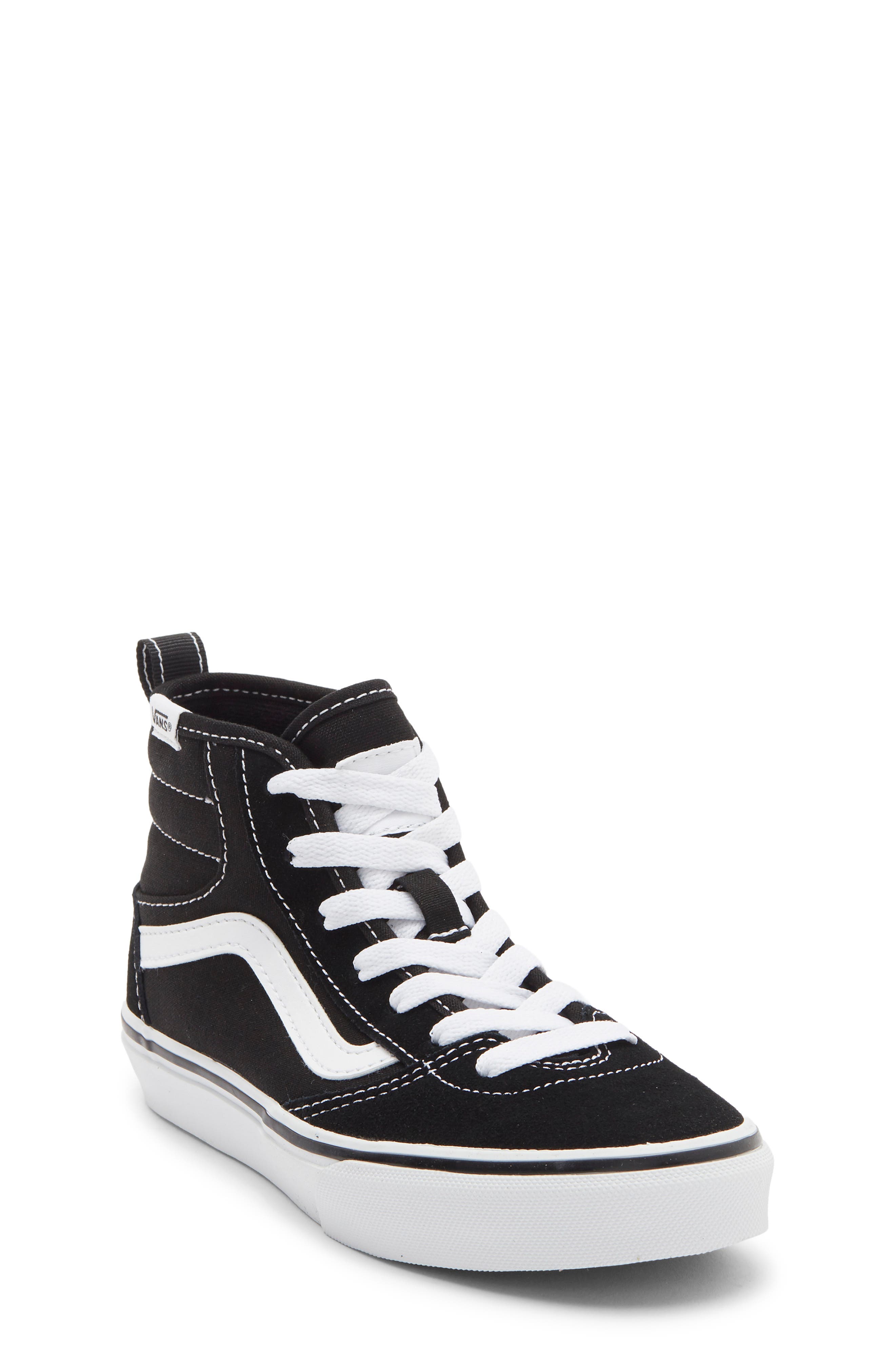 Vans Kids' Ashwood Hi Decon Sneaker, Main, color, Suede/Canvas Black/White