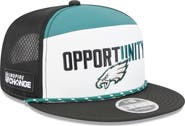 New Era Men's New Era White/Black Philadelphia Eagles 2025 Inspire Change Split Panel 9FIFTY Snapback Hat