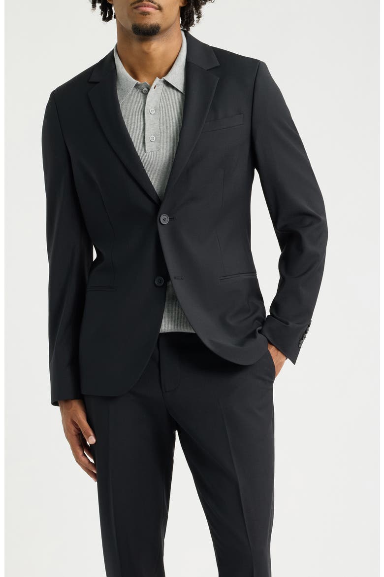 Skinny Fit Wool Blend Sport Coat, Main, color, BLACK