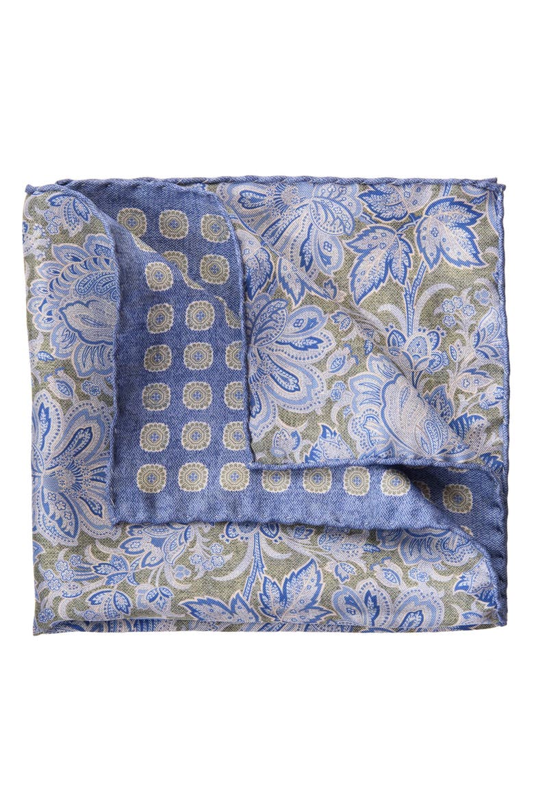 Assisi - Double Sided Silk Pocket Square for Men, Alternate, color, Sky blue