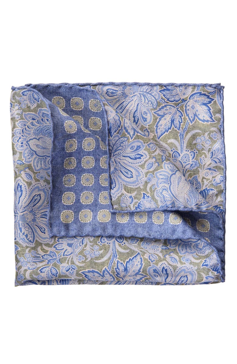 Elizabetta Assisi - Double Sided Silk Pocket Square for Men, Alternate, color, Sky Blue