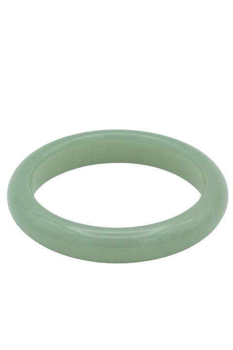 Smoke Opaque Green Jade Stone Bangle