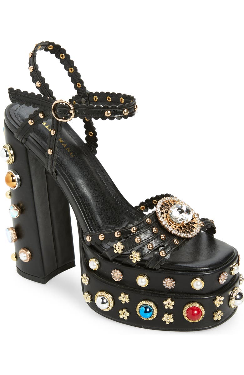 AZALEA WANG Birch Anle Strap Platform Sandal, Main, color,