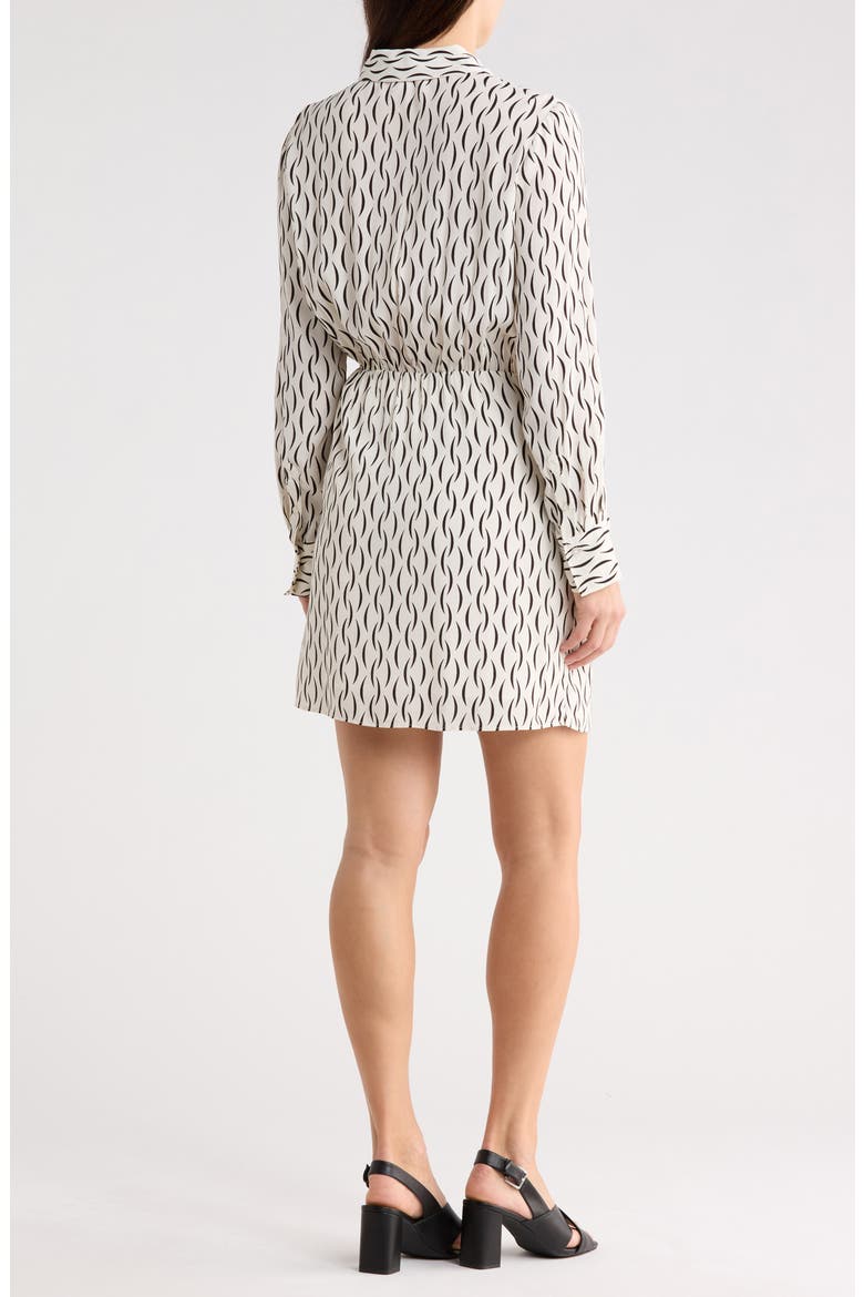 Long Sleeve Wrap Minidress, Alternate, color, IVORY- BLACK MOON GEO
